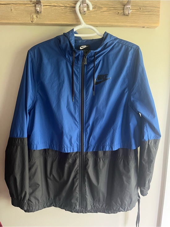 Nike Jackets & Blazers - Nike Blue and Black Hooded Windbreaker Jacket